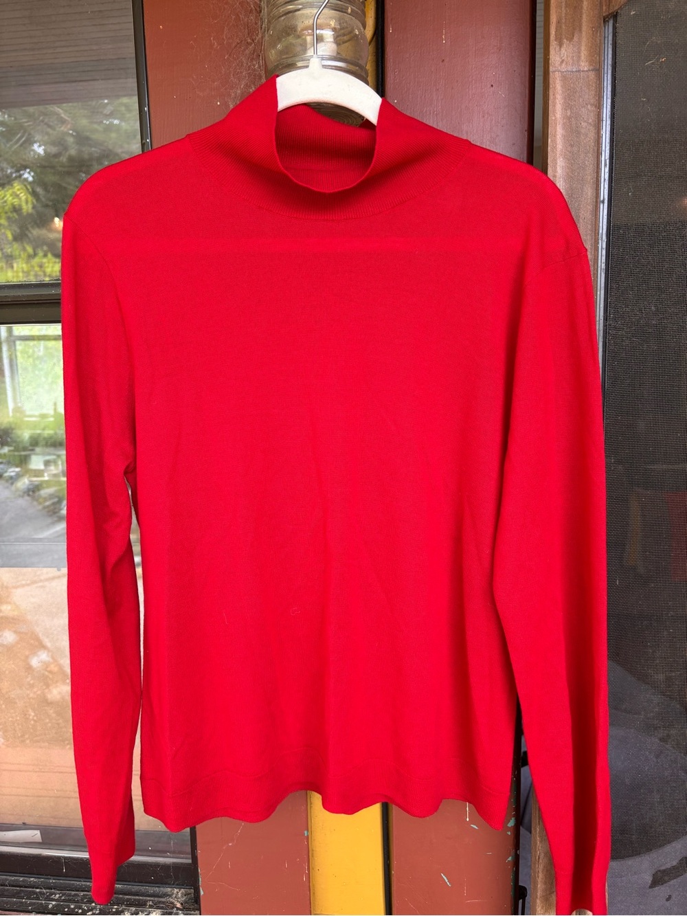 J.Crew Vibrant Red Ribbed Turtleneck Sweater